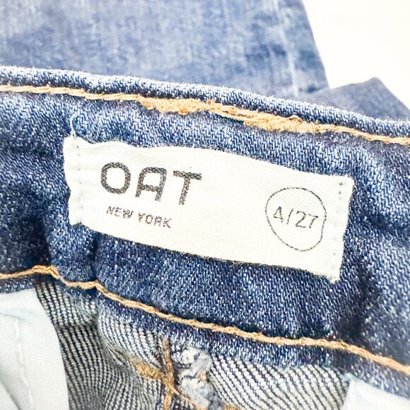 OAT NY Flare Dark Wash Denim Jeans Seamed Back Pocket Size 4 / 27 - Picture 8 of 8